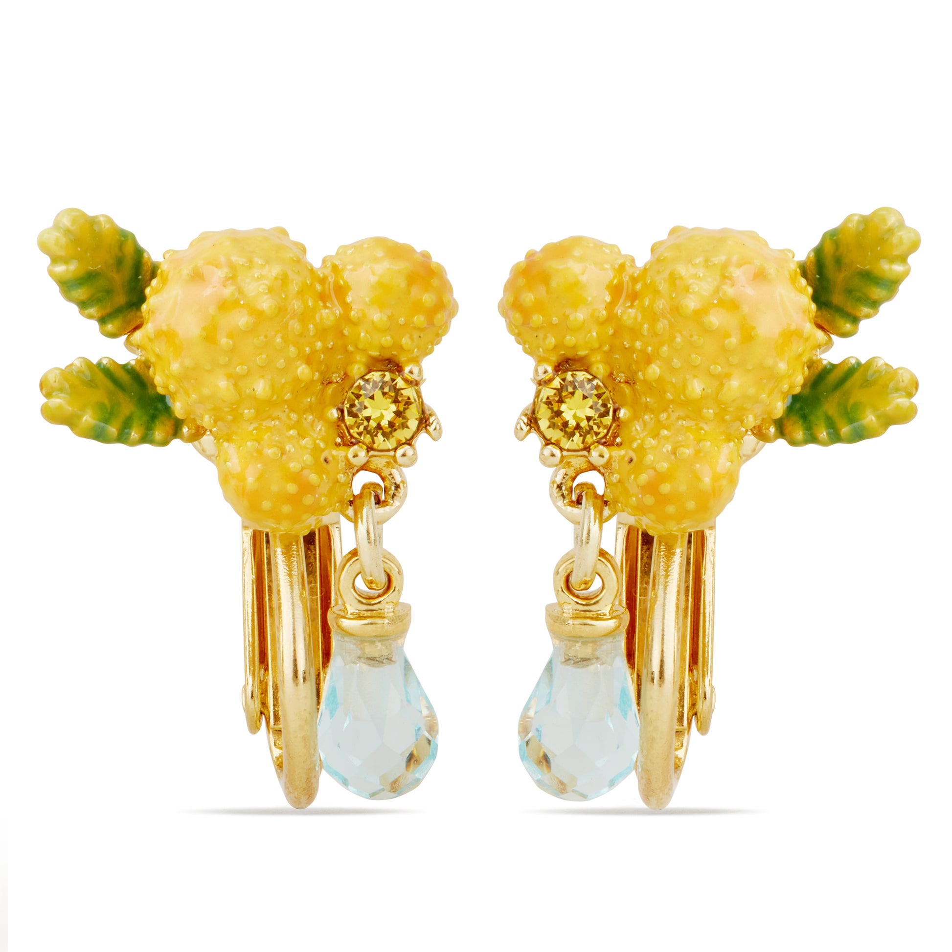Les Néréides Clip Earrings JARDINS DE PROVENCE Mimosa w/glass pearl from the JARDINS DE PROVENCE collection officially available in Manila, Philippines