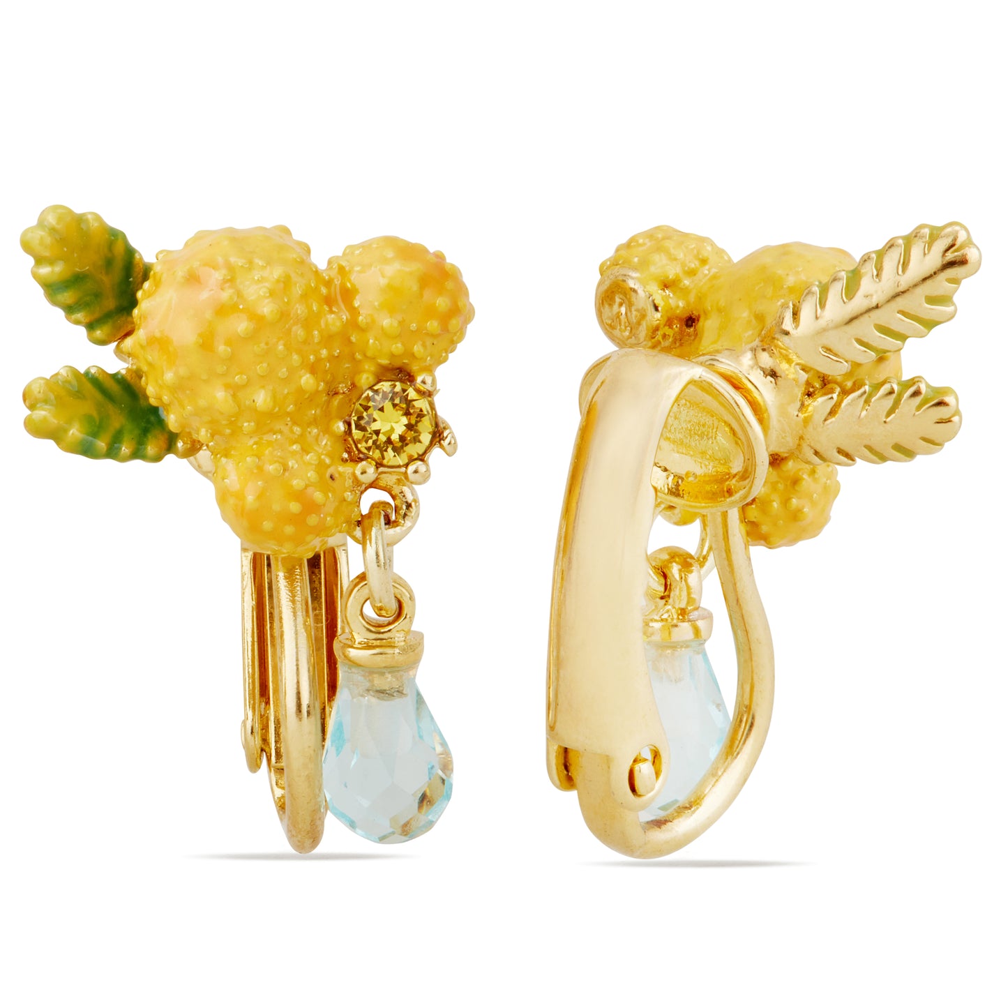 Les Néréides Clip Earrings JARDINS DE PROVENCE Mimosa w/glass pearl from the JARDINS DE PROVENCE collection officially available in Manila, Philippines