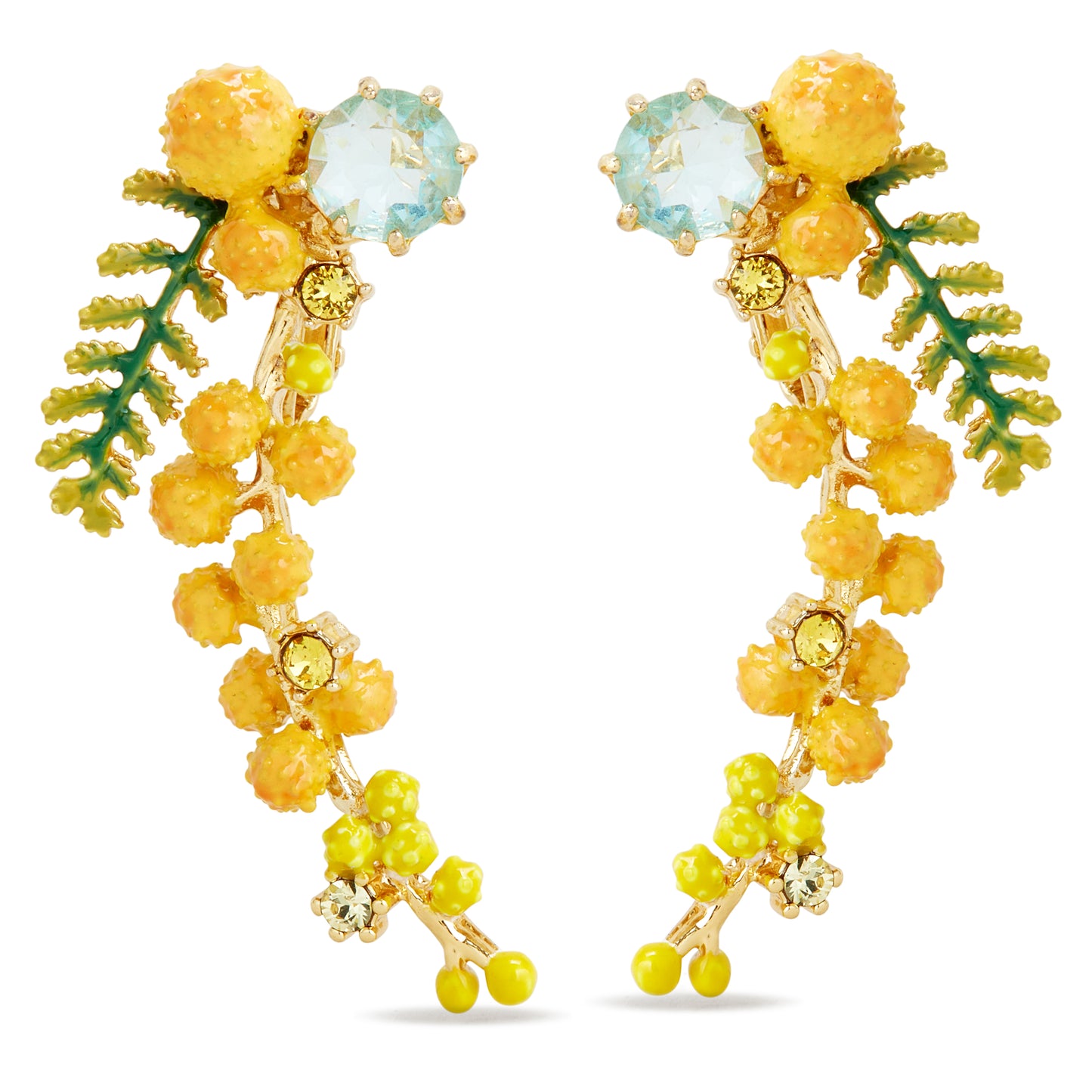 Les Néréides Clip Earrings JARDINS DE PROVENCE Stone & Long mimosa branch from the JARDINS DE PROVENCE collection officially available in Manila, Philippines
