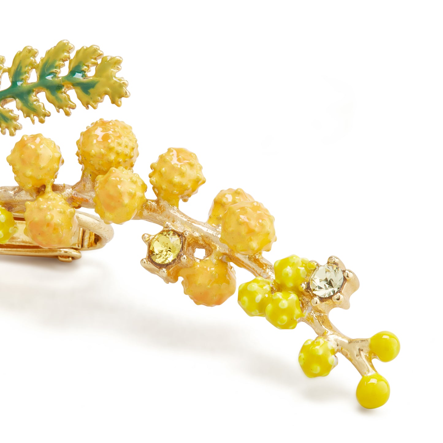 Les Néréides Clip Earrings JARDINS DE PROVENCE Stone & Long mimosa branch from the JARDINS DE PROVENCE collection officially available in Manila, Philippines
