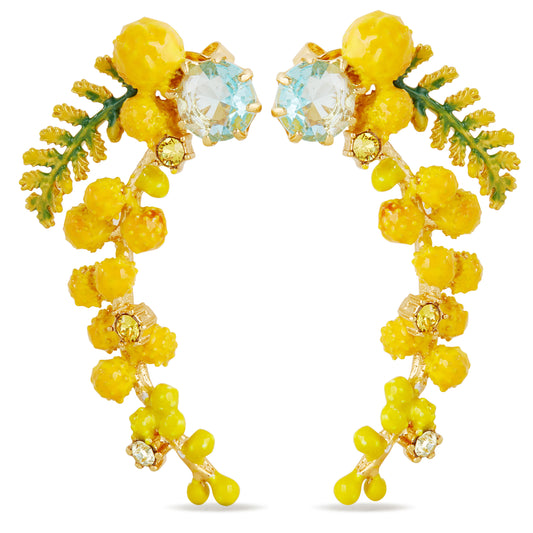 Les Néréides Post Earrings JARDINS DE PROVENCE Stone & Long mimosa branch from the JARDINS DE PROVENCE collection officially available in Manila, Philippines