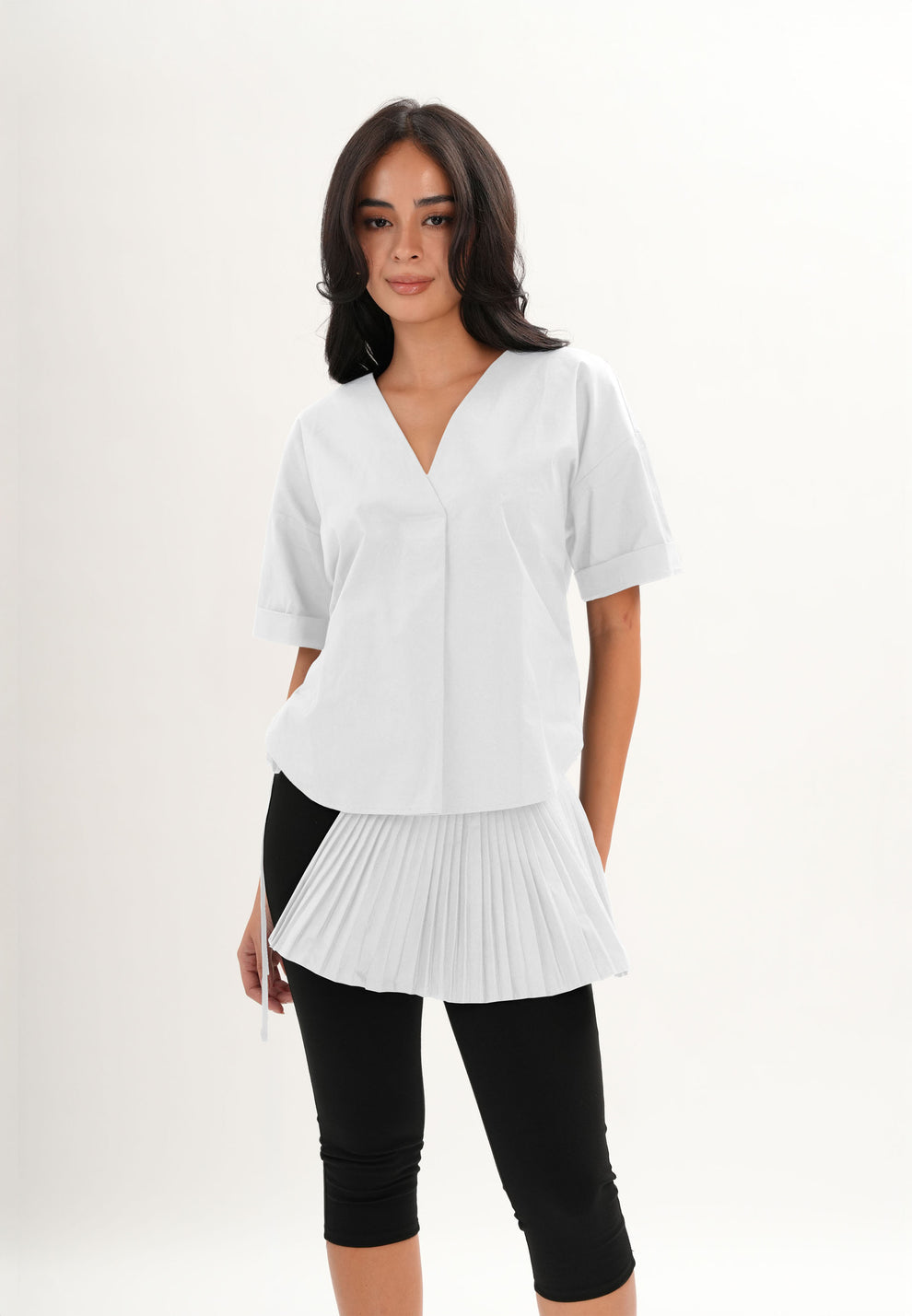 CROW S/S TOP WITH PLEATED SASH
