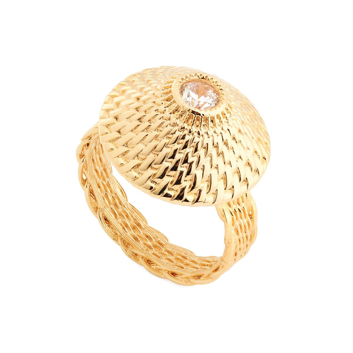 Wicker cocktail ring