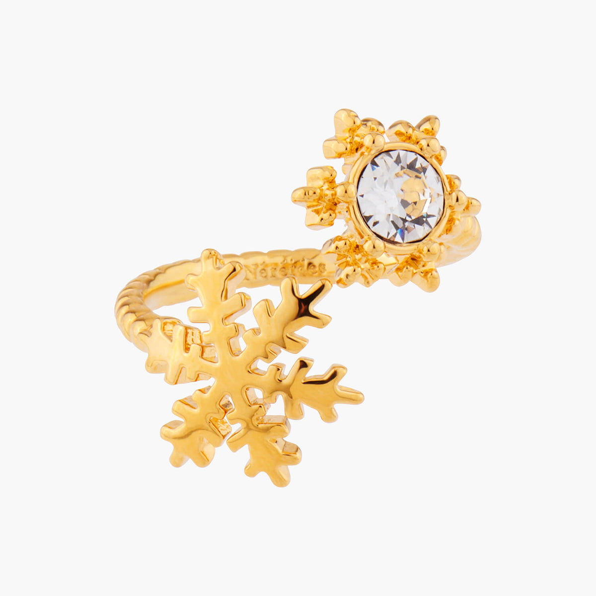 Golden Snowflakes Adjustable Ring