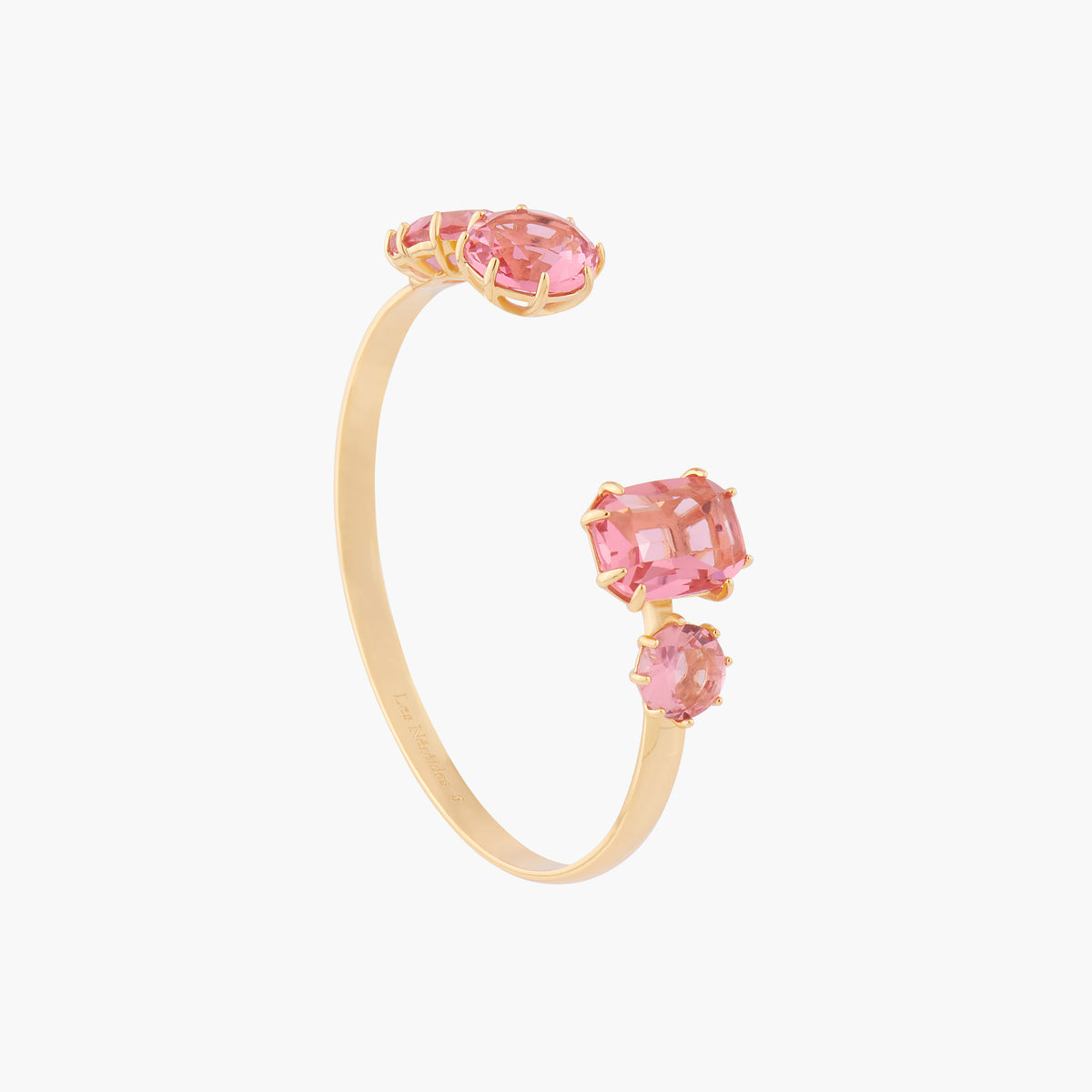 La Diamantine Pink Peach 4 Stones Bangle Bracelet