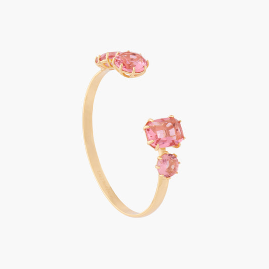 La Diamantine Pink Peach 4 Stones Bangle Bracelet
