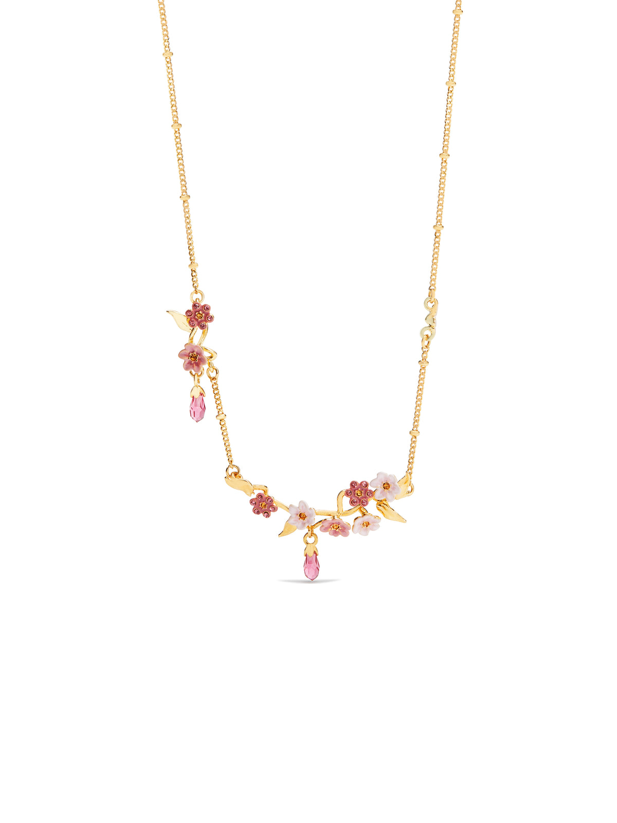 Pink jasmine flower Statement necklace