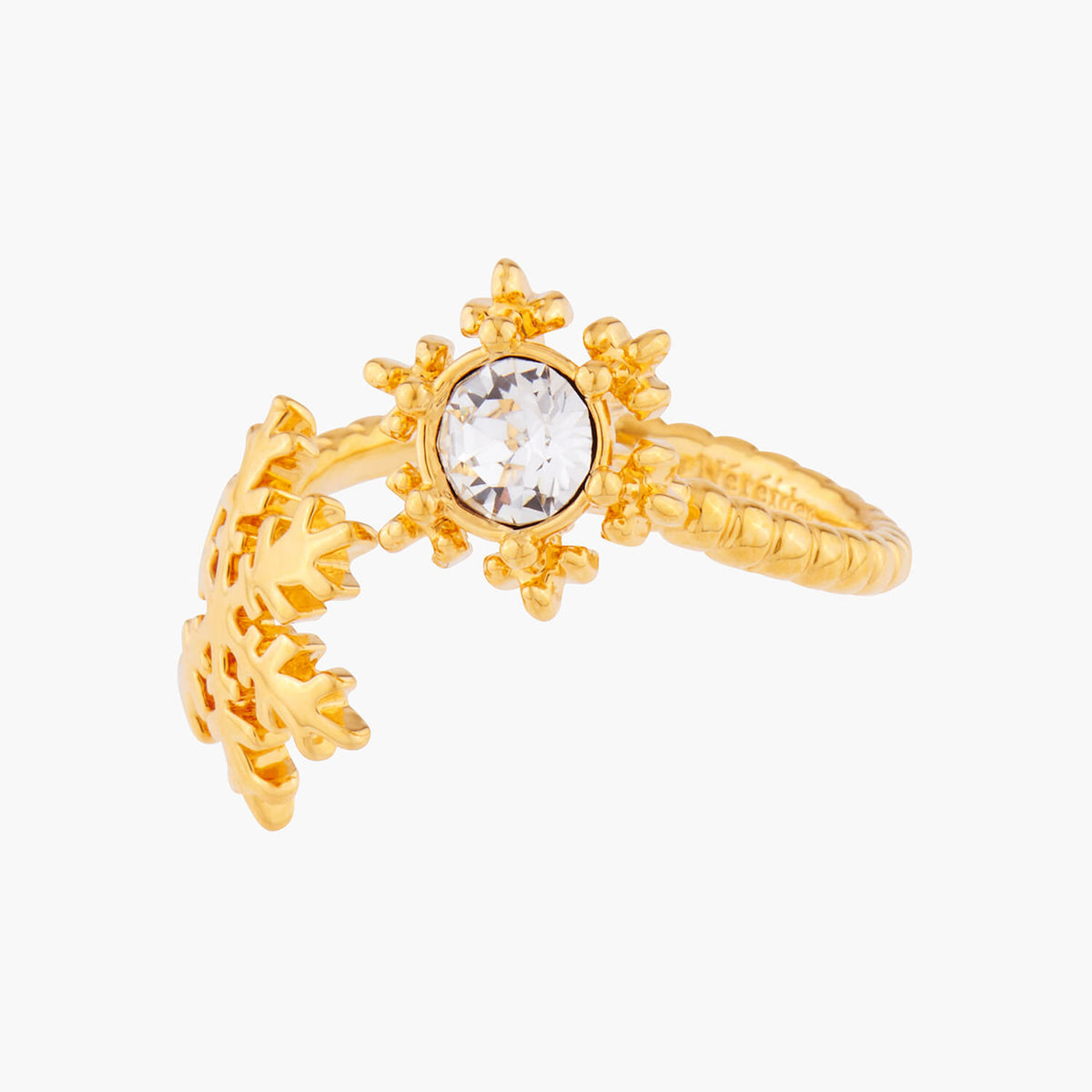 Golden Snowflakes Adjustable Ring