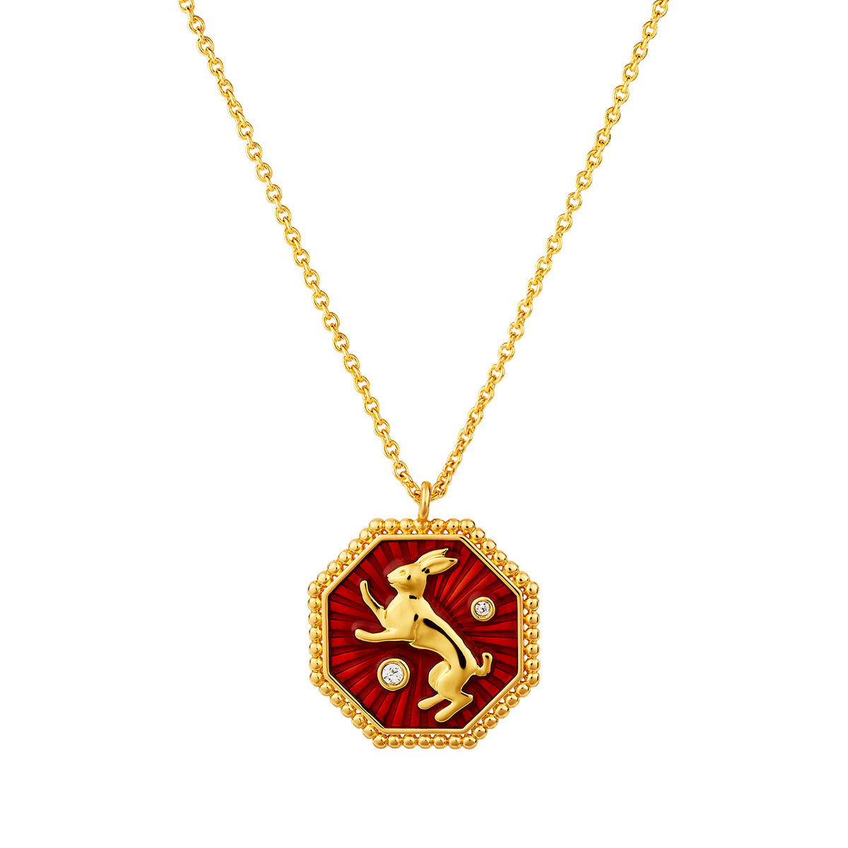 Rabbit zodiac sign pendant necklace
