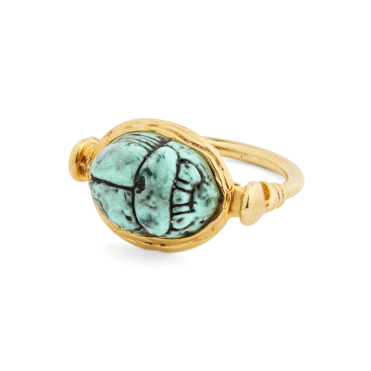 Turquoise scarab beetle ring