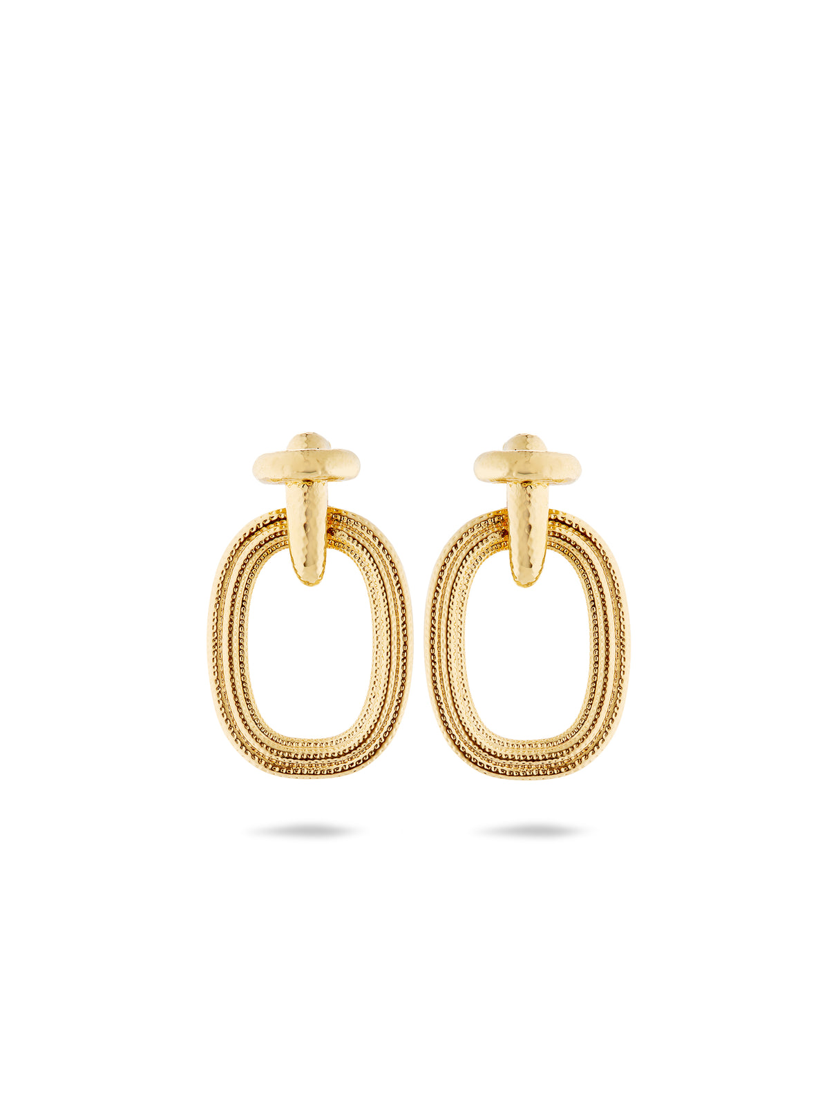 Gold duo of textures earrings
