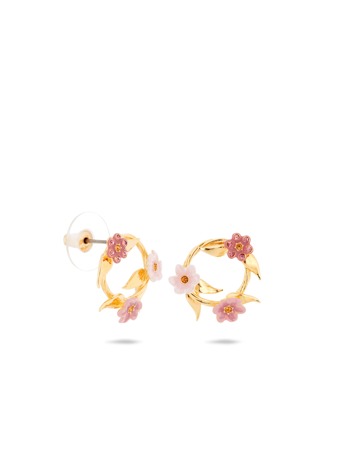 Pink Jasmine Flower Crown Post Earrings