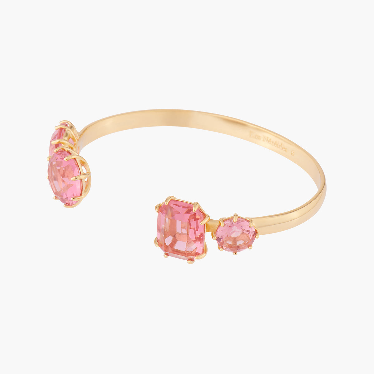 La Diamantine Pink Peach 4 Stones Bangle Bracelet