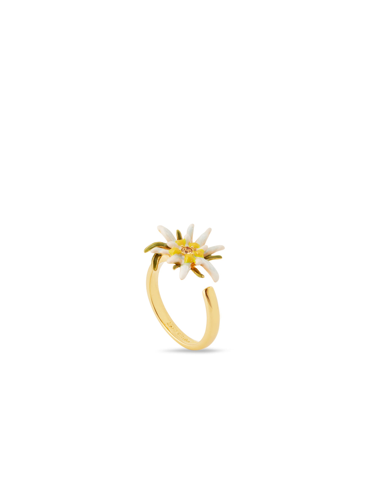 Edelweiss flower adjustable ring
