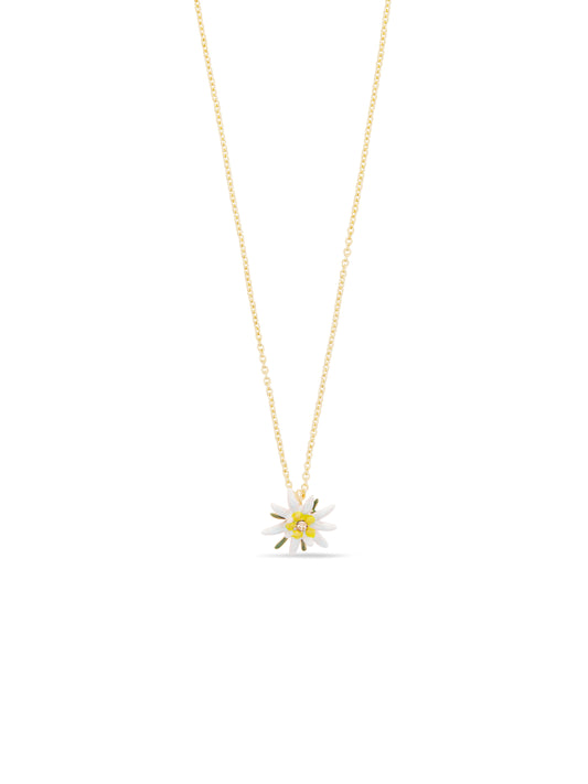 Edelweiss flower pendant necklace