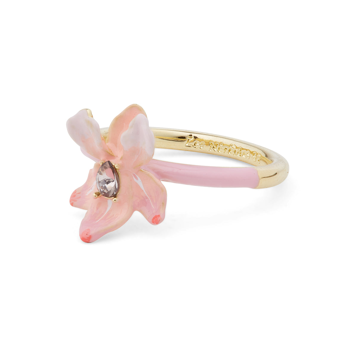 Powder pink iris and Crystal ring