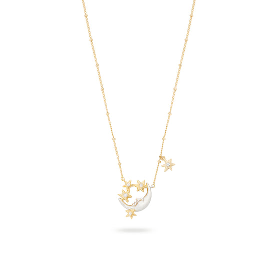 Moon and star pendant necklace