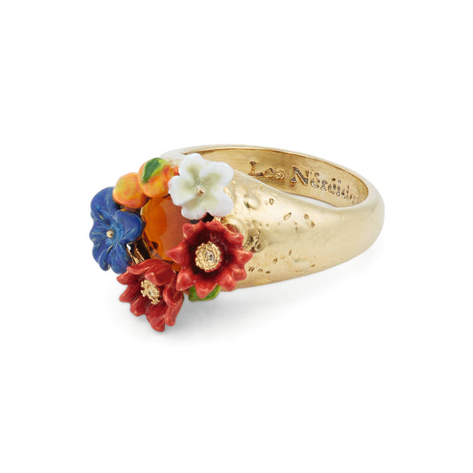 Flower and clementine cocktail ring