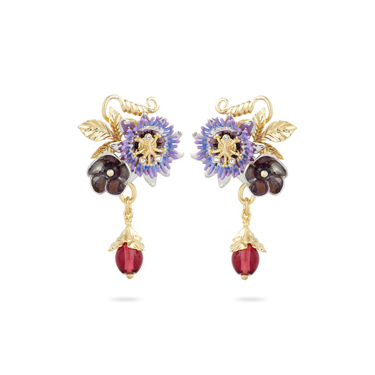 Passionflower dangling earrings