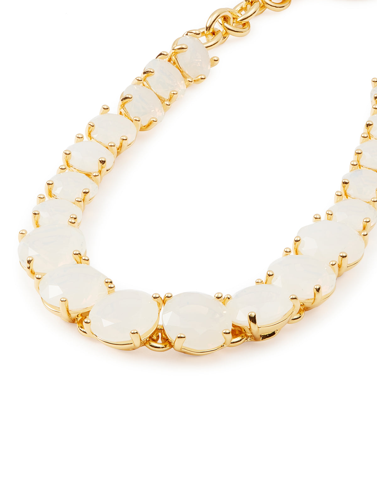 Luxury Opalescent white Diamantine stone single row bracelet