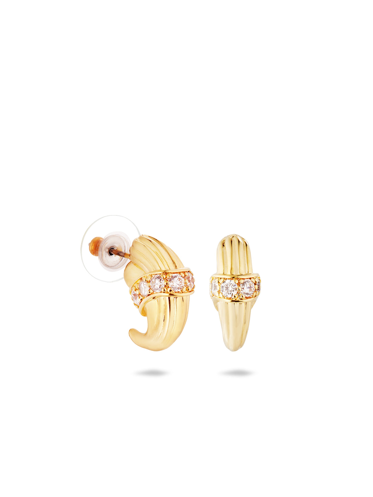 Gold and crystal Post earrings