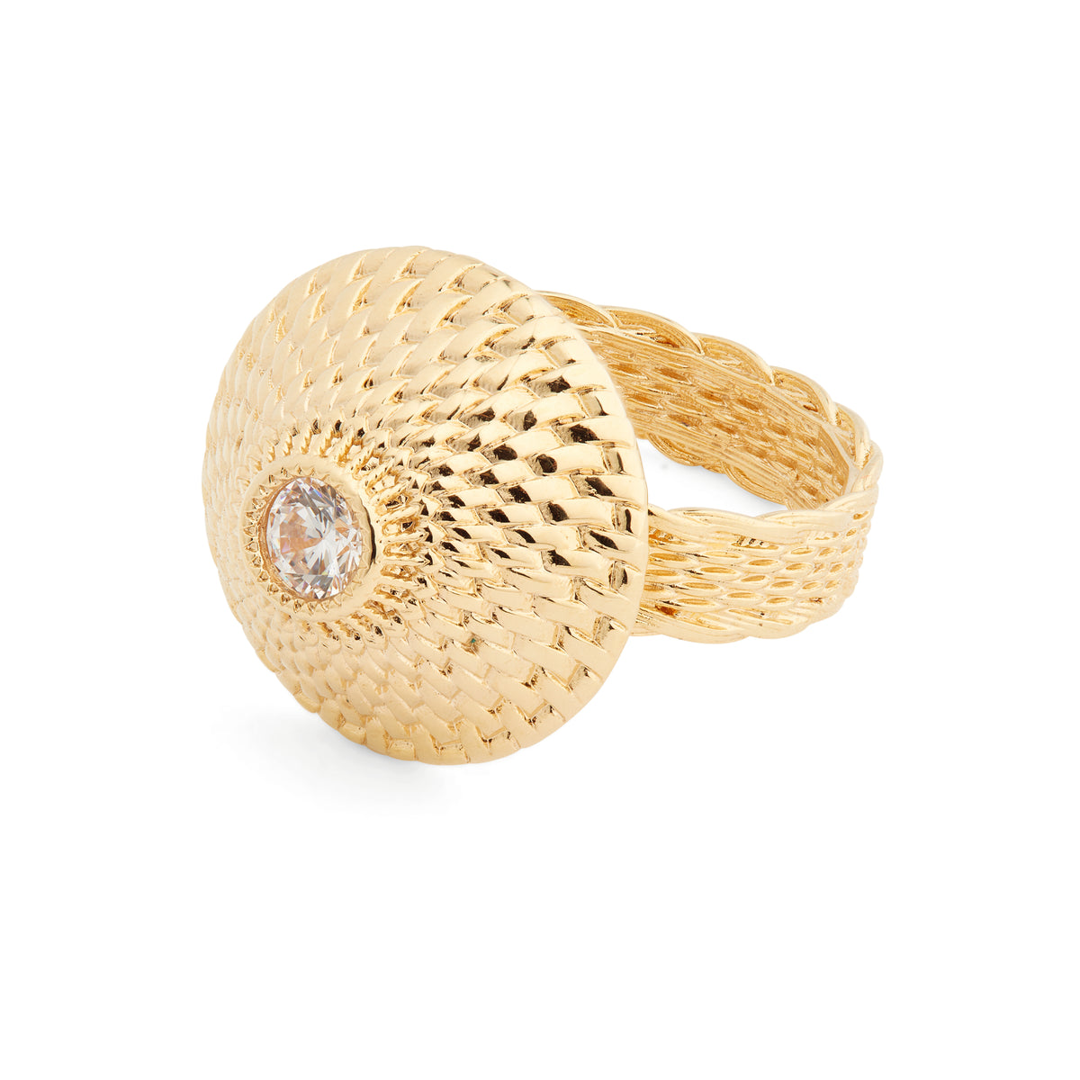 Wicker cocktail ring