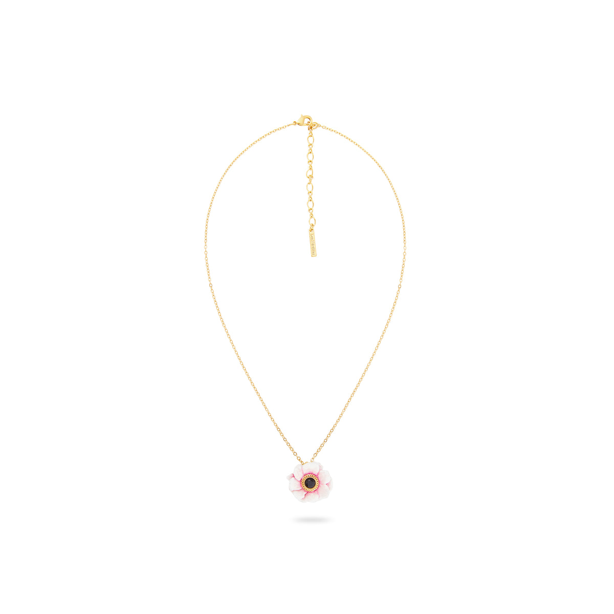 Pink peony fine necklace