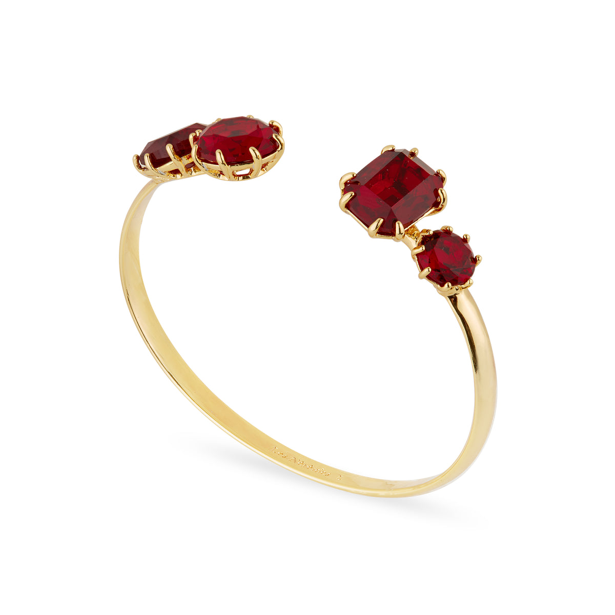 Garnet red diamantine 4 stone bangle bracelet