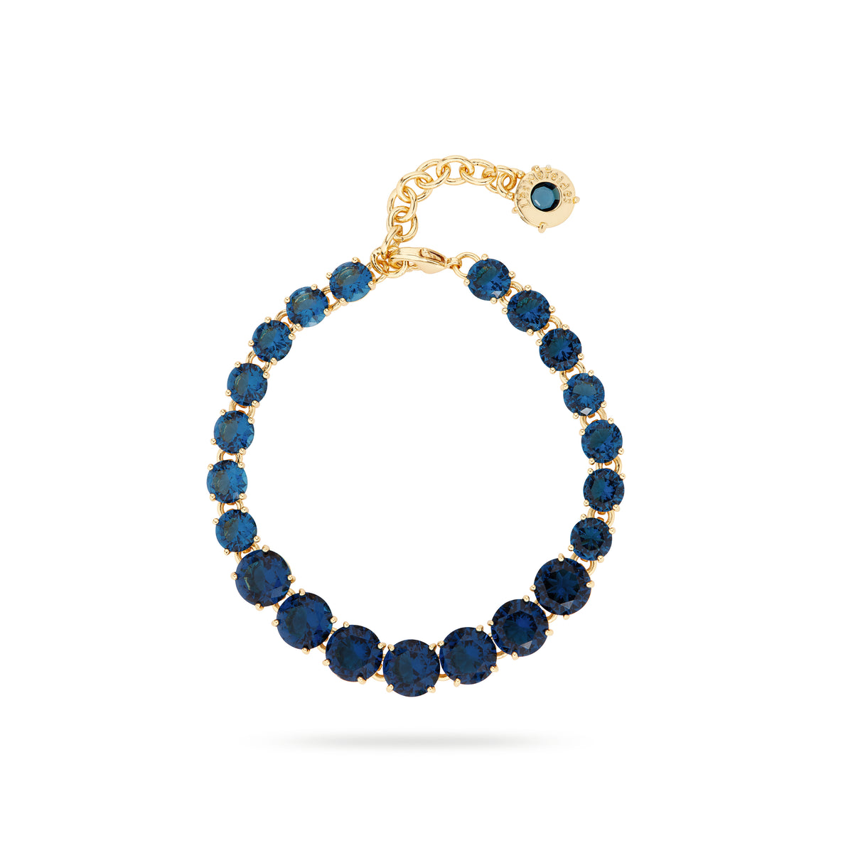 Ocean blue diamantine luxurious one-row bracelet