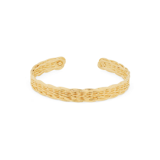 Woven wicker bangle bracelet