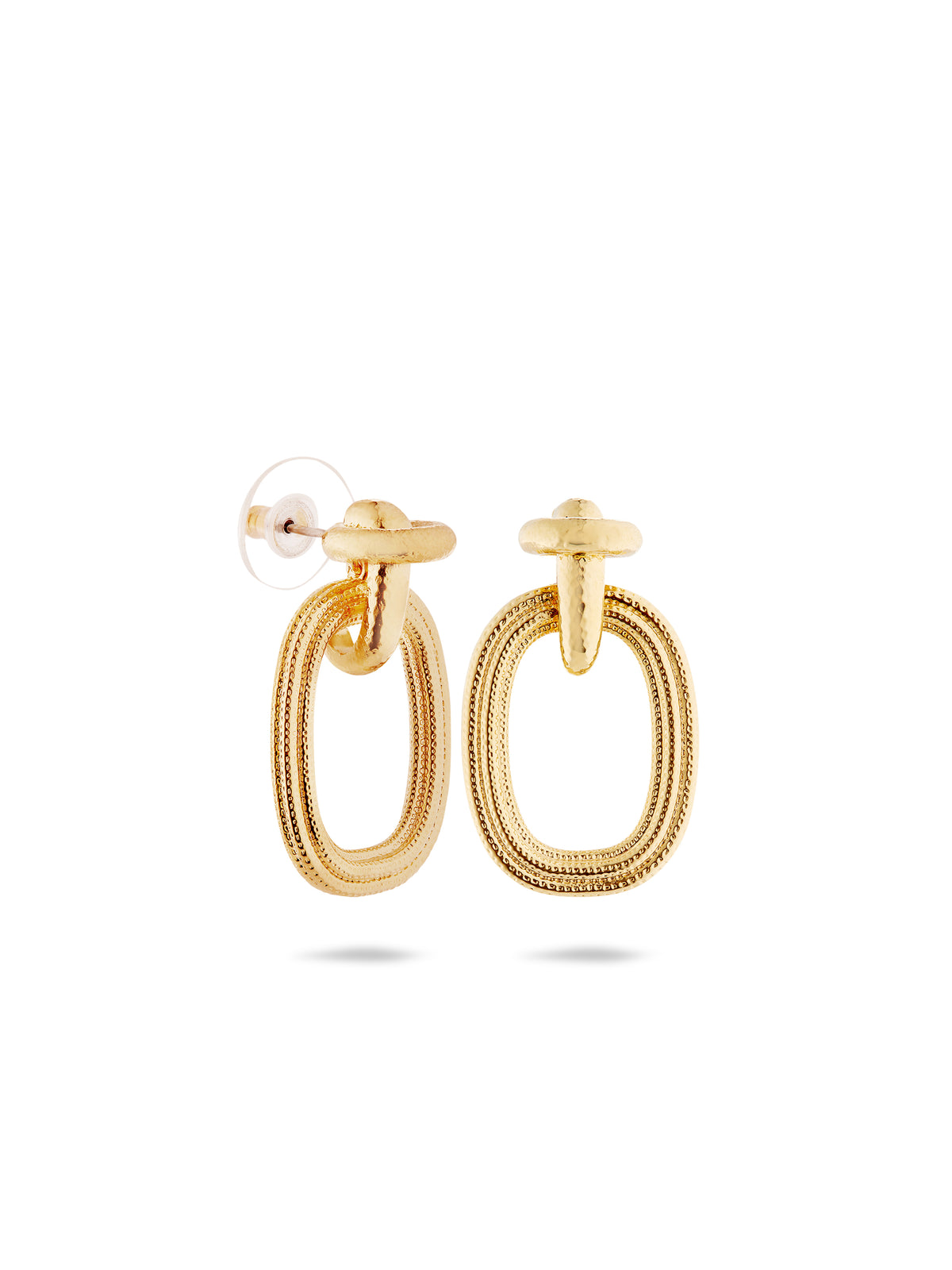 Gold duo of textures earrings