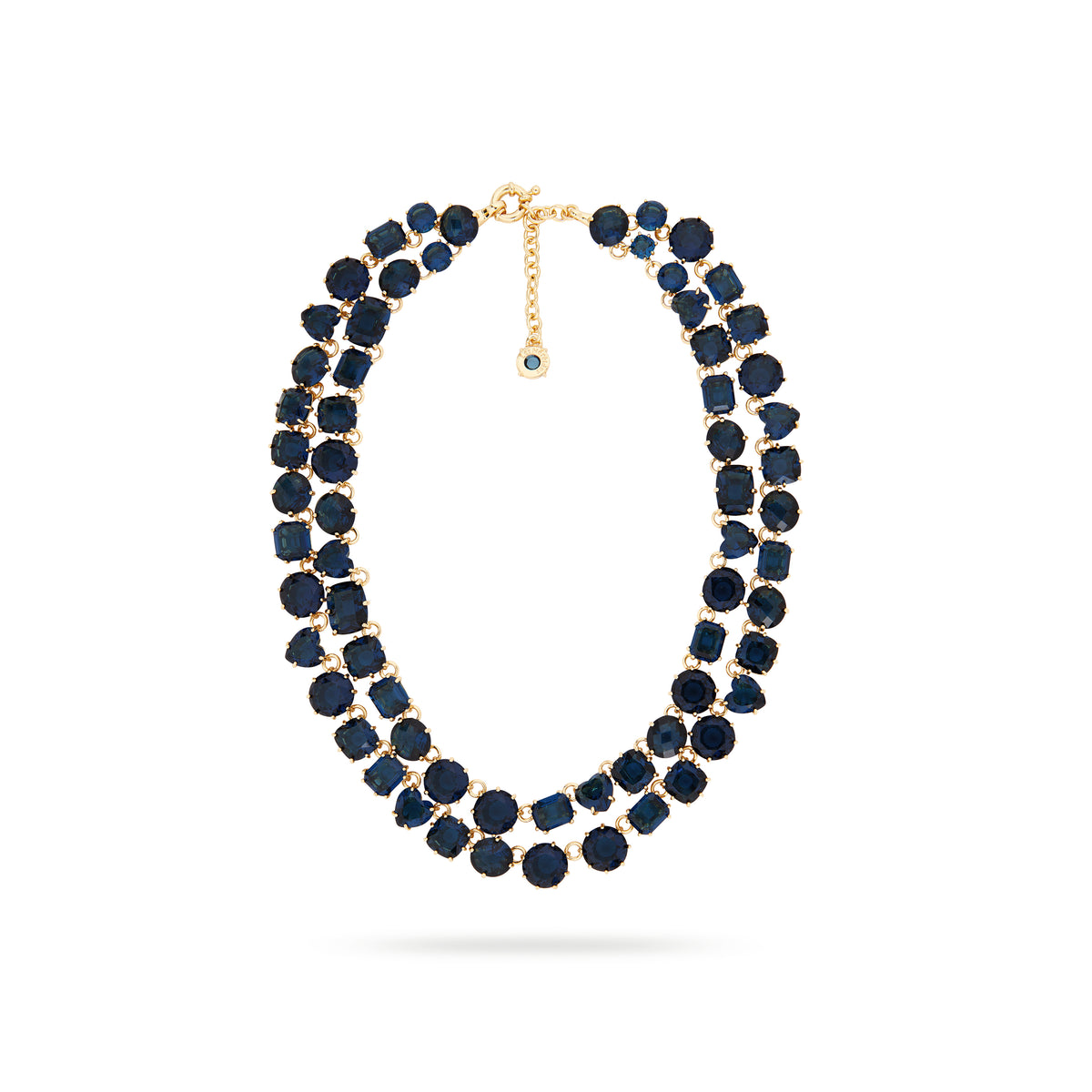 Ocean blue diamantine luxurious double-row necklace