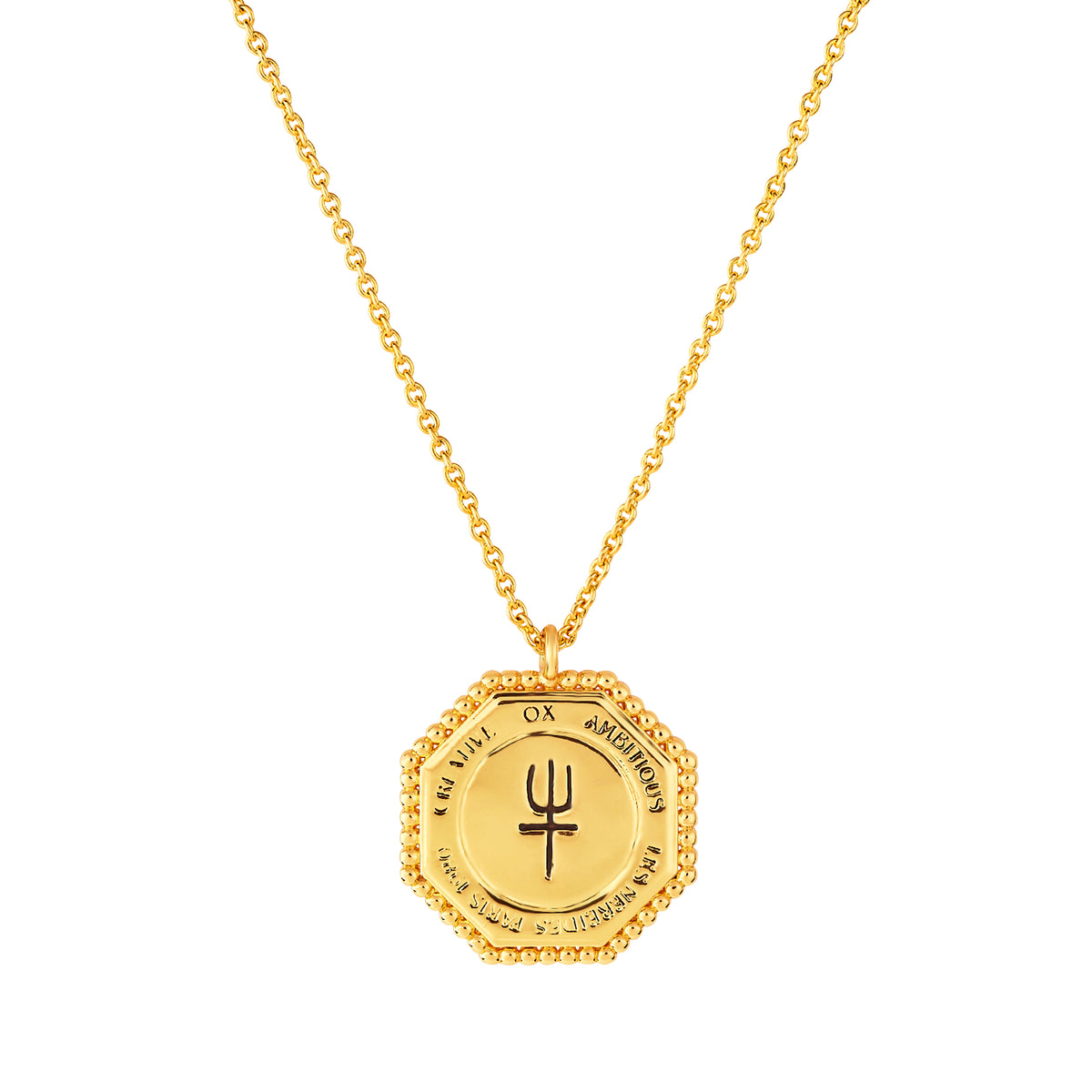 OX zodiac sign pendant necklace