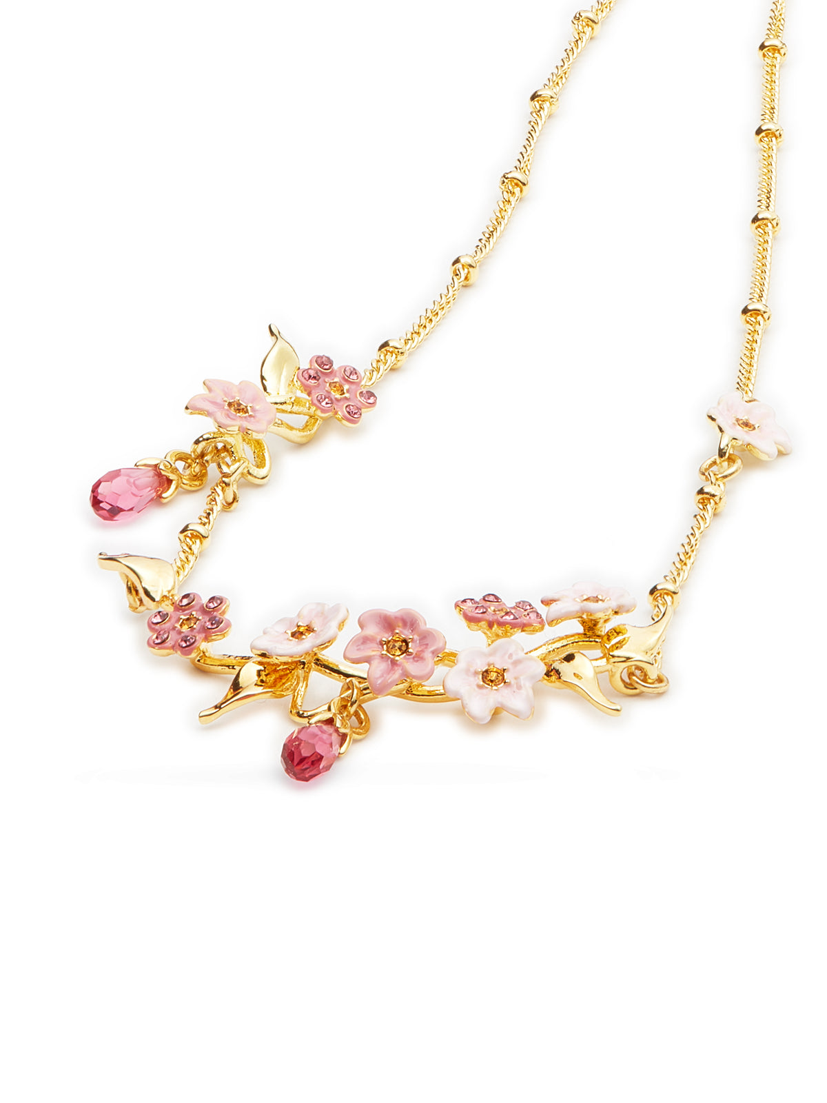 Pink jasmine flower Statement necklace