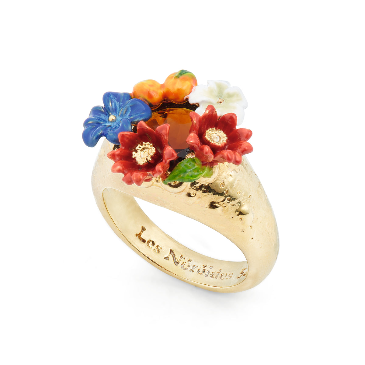 Flower and clementine cocktail ring