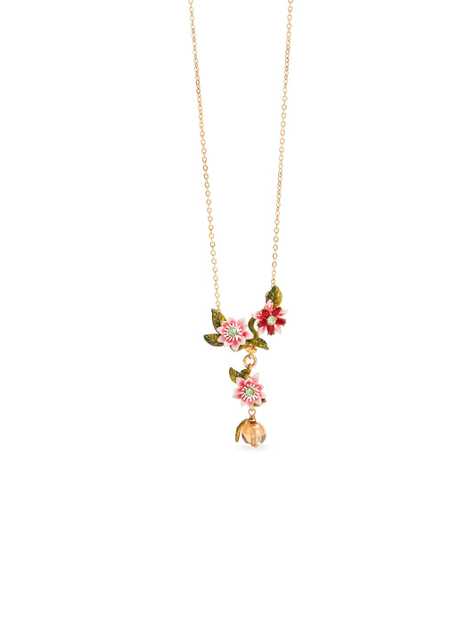 Passion flower and glass bead necklace