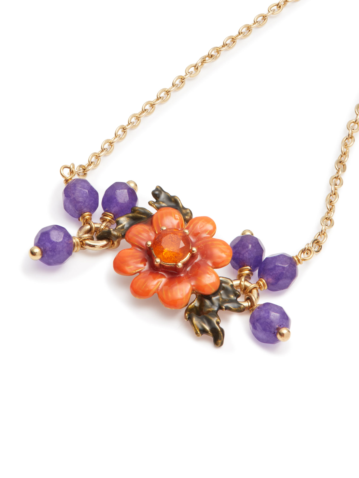 Flower and glass beads fine bracelet