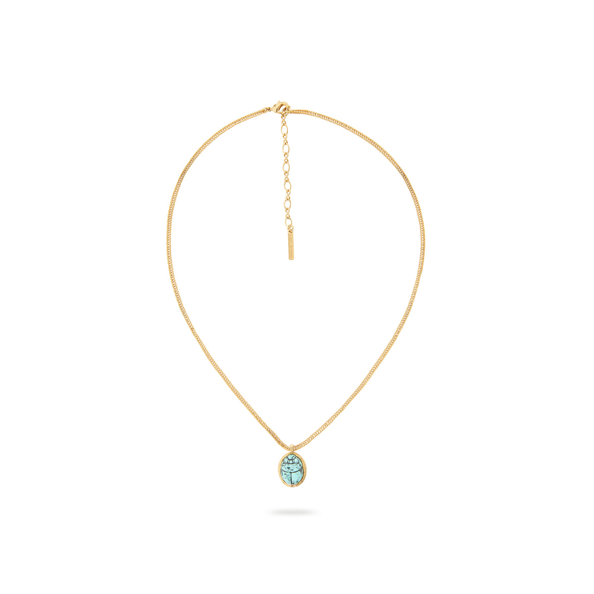 Turquoise scarab beetle pendant necklace
