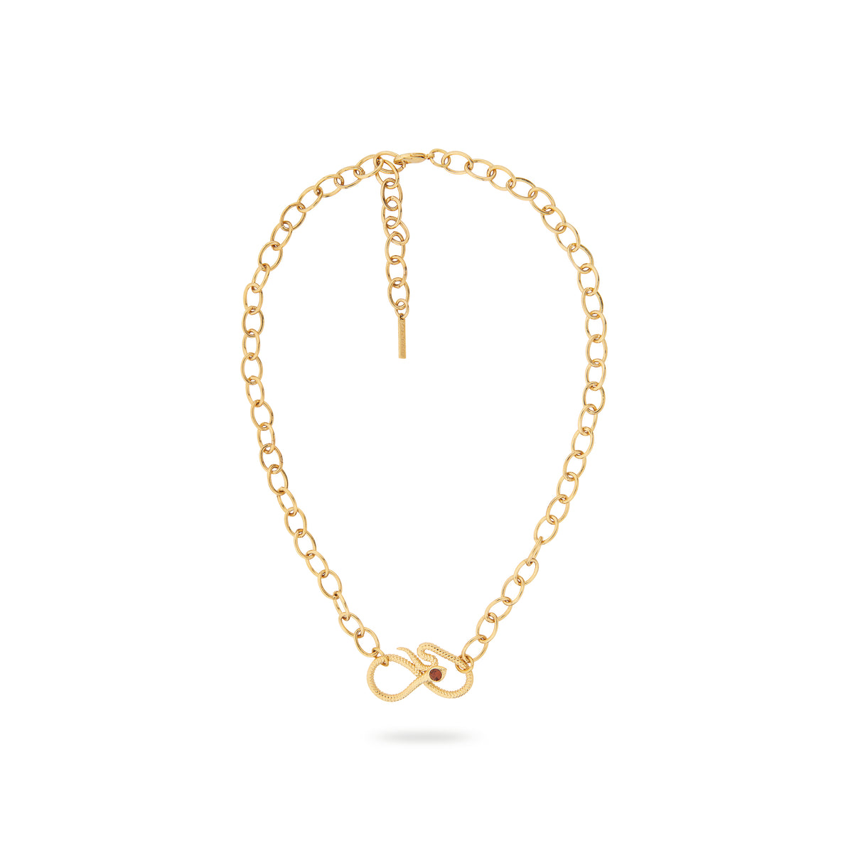 Oval link chain and egyptian snake statement neckace
