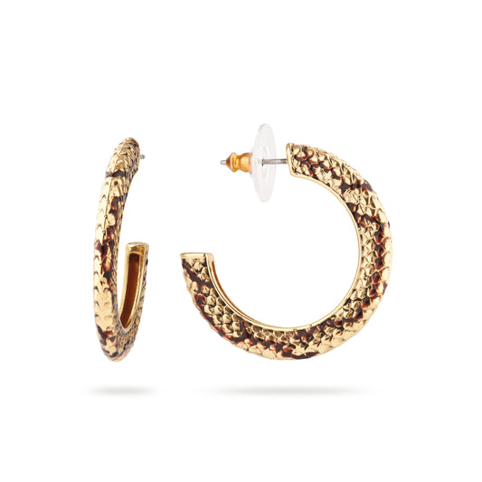 Snakeskin hoop earrings