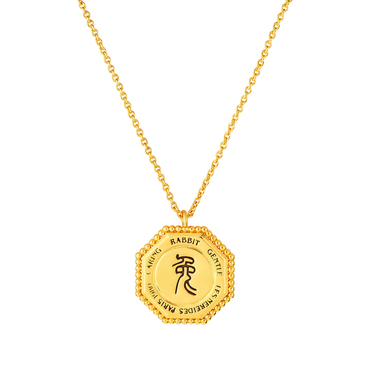 Rabbit zodiac sign pendant necklace