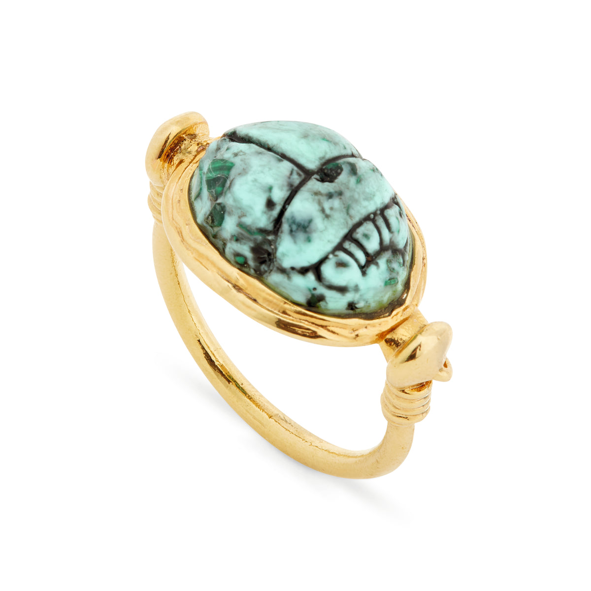 Turquoise scarab beetle ring